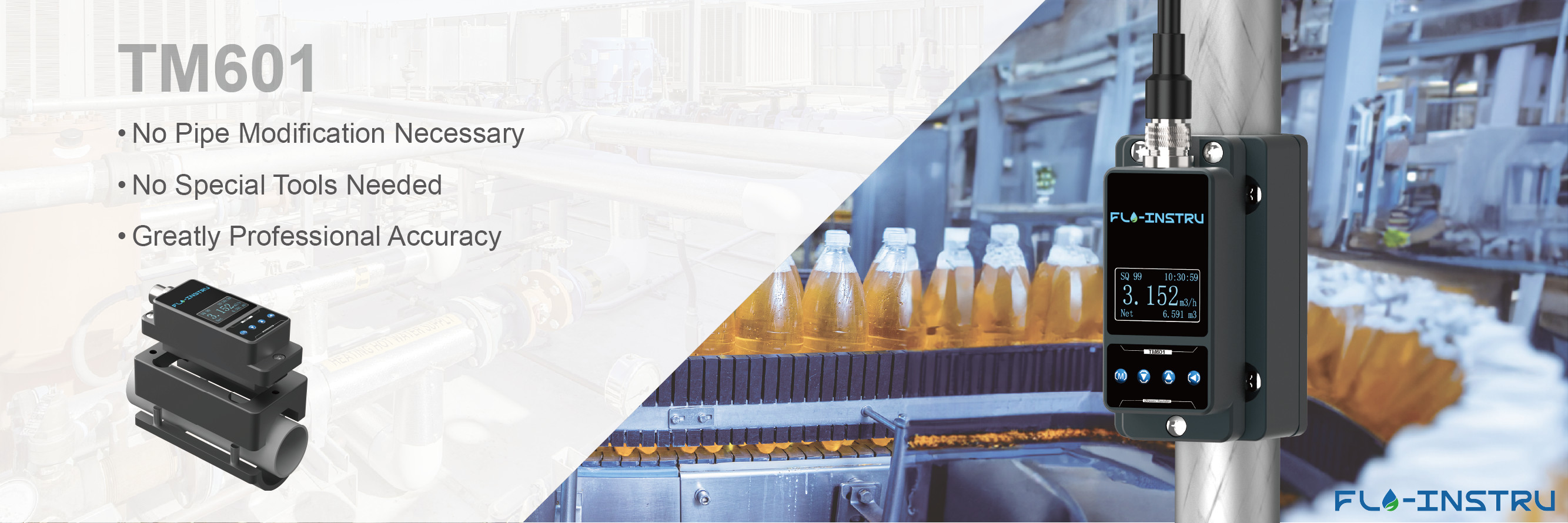 গুণমান ক্ল্যাম্প-অন অতিস্বনক ফ্লোমিটার কারখানা