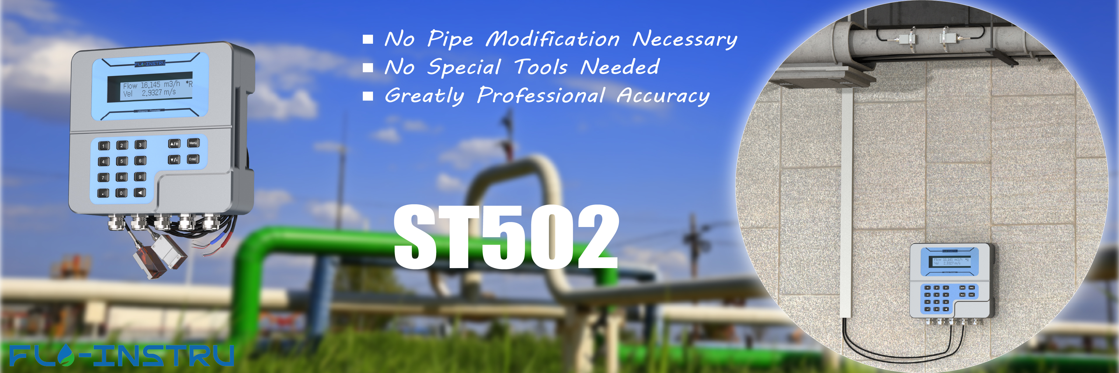 গুণমান ক্ল্যাম্প-অন অতিস্বনক ফ্লোমিটার কারখানা